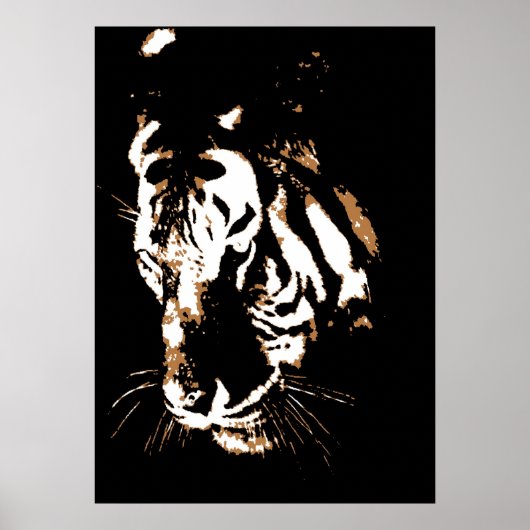 Tijger Poster Print - Tijger Gezicht Pop Art Poste (Voorkant)