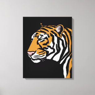 Tijger Profiel Portret Canvas Afdruk