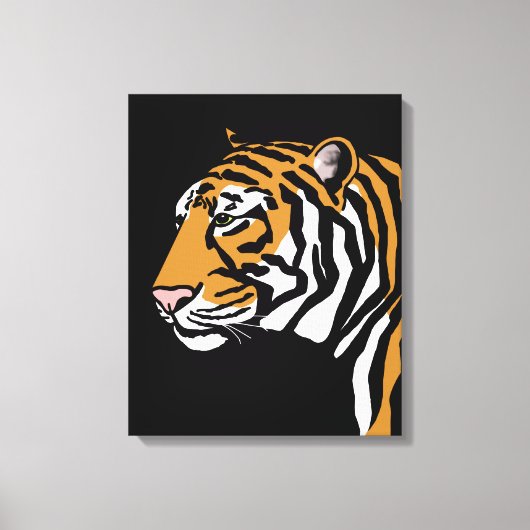 Tijger Profiel Portret Canvas Afdruk (Voorkant)