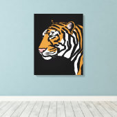 Tijger Profiel Portret Canvas Afdruk (Insitu (Houten vloer))