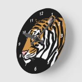 Tijger Profiel Portret Ronde Klok (Hoek)