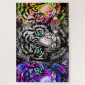 Tijger Puzzle - 3 tijgerhoofden Puzzle Legpuzzel (Verticaal)