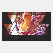 tijger rechthoekige sticker (Voorkant)