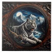 Tijger Relaxen in de majestueuze bergen Tegeltje (Voorkant)