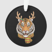 Tijger Rendier Kerst Dier Met Gewei Xmas  Ornament (voorkant)