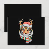 Tijger Rendier Kerstmis Sinterklaas Hoed Kerst Vak Briefkaart (Voorkant / Achterkant)
