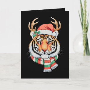 Tijger Rendier Kerstmis Sinterklaas Hoed Kerst Vak Kaart