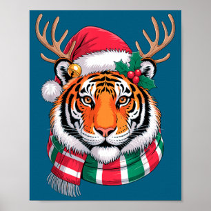 Tijger Rendier Kerstmis Sinterklaas Hoed Tijger Ke Poster
