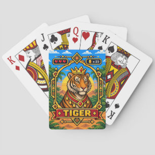 Tijger Retro 8-Bit Pixel Art Pokerkaarten