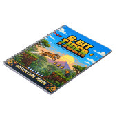 Tijger, Retro 8-Bit Pixelkunst Notitieboek (Linkerzijde)