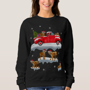 Tijger Riding Red Truck Merry Kerstmis X-mas Ugly Trui