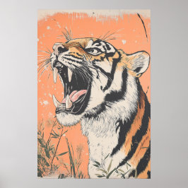  Tijger Roar Animal Wildlife Natuur Aestheti Poster