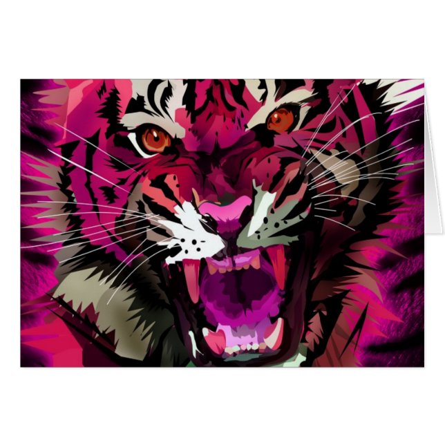 Tijger roar - Roze (Voorkant Horizontaal)