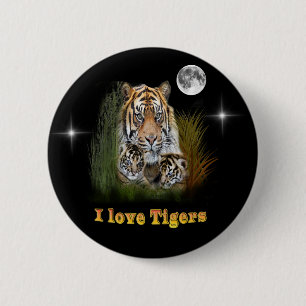 tijger ronde button 5,7 cm