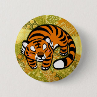 tijger ronde button 5,7 cm