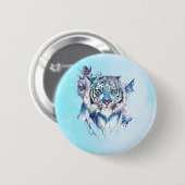 Tijger Ronde Button 5,7 Cm (Voorkant /achterkant)