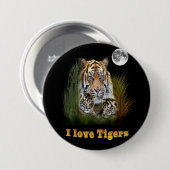 tijger ronde button 7,6 cm (Voorkant /achterkant)