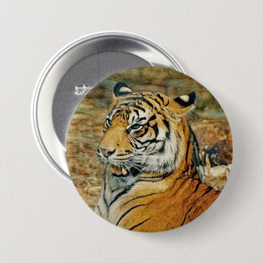 tijger ronde button 7,6 cm (Voorkant /achterkant)