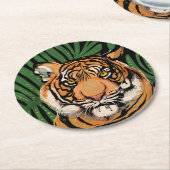 tijger ronde kartonnen onderzetter (Gebogen)