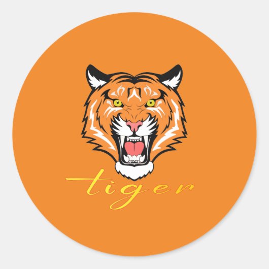 tijger ronde sticker (Voorkant)