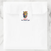 tijger ronde sticker (Tas)