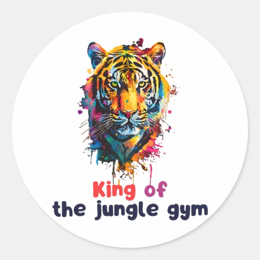 tijger ronde sticker (Voorkant)