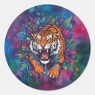 Tijger Ronde Sticker