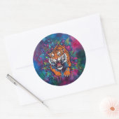 Tijger Ronde Sticker (Envelop)