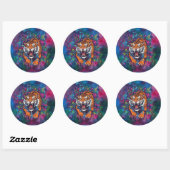 Tijger Ronde Sticker (Vel)
