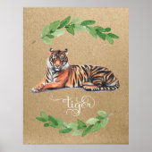 Tijger safari kinderkamer print (Voorkant)