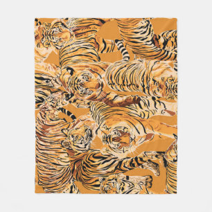 tijger safari wildlife patroon fleece deken