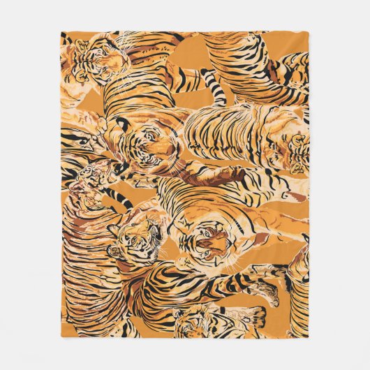  tijger safari wildlife patroon fleece deken (Voorkant)