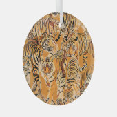  tijger safari wildlife patroon glas ornament (Voorkant Rechts)