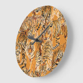 tijger safari wildlife patroon grote klok (Hoek)
