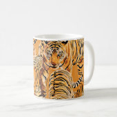 tijger safari wildlife patroon koffiemok (Voorkant rechts)