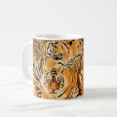 tijger safari wildlife patroon koffiemok (Voorkant links)