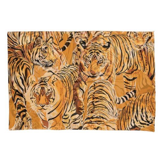tijger safari wildlife patroon kussensloop (Voorkant)