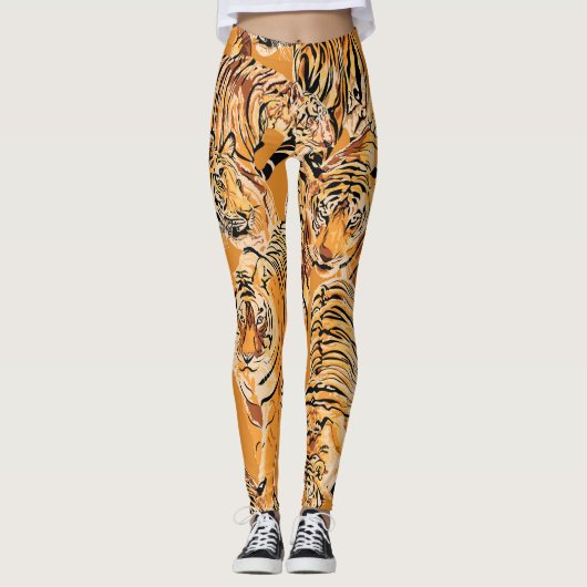 tijger safari wildlife patroon leggings (Voorkant)