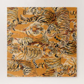  tijger safari wildlife patroon legpuzzel (Horizontaal)