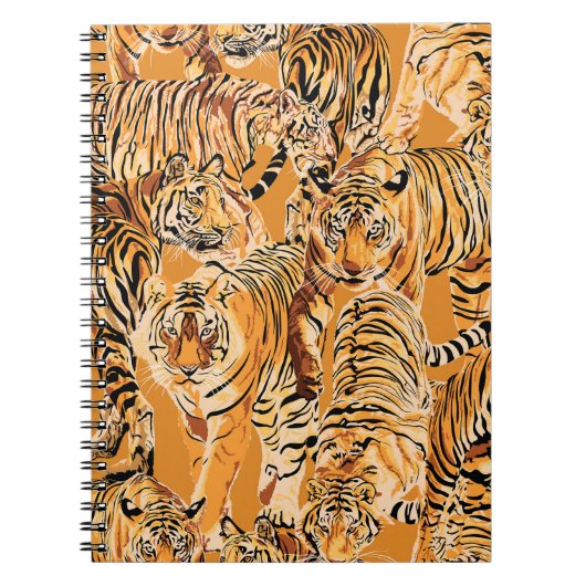  tijger safari wildlife patroon notitieboek (Voorkant)