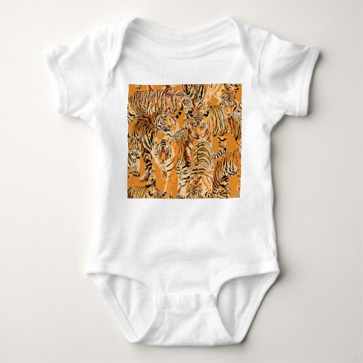  tijger safari wildlife patroon romper (Voorkant)