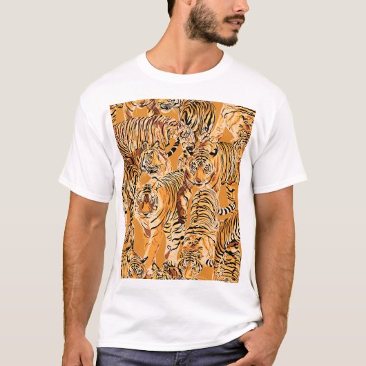  tijger safari wildlife patroon t-shirt (Voorkant)