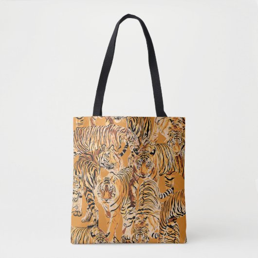  tijger safari wildlife patroon tote bag (Voorkant)