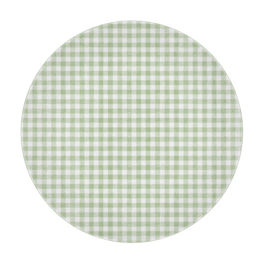 Tijger Salie en Witte Gingham Snijplank (Voorkant)