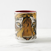 Tijger schilderen, kijken naar camera personaliser mok (Midden)