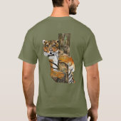 Tijger schilderen, kijken naar camera personaliser t-shirt (Achterkant)