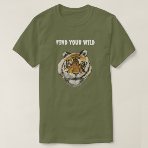 Tijger schilderen, kijken naar camera personaliser t-shirt