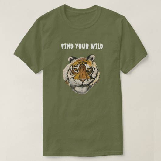 Tijger schilderen, kijken naar camera personaliser t-shirt (Design voorkant)