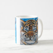 Tijger Schilderij Met Blauwe Ogen Koffiemok (Voorkant rechts)