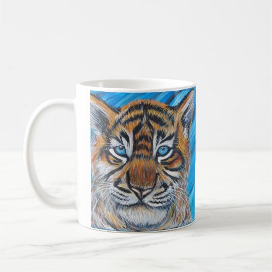 Tijger Schilderij Met Blauwe Ogen Koffiemok (Links)